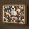 Hond - Dieren - Patronen - Bruin - Meisjes - Jongens Light Box met batterij (Wandlamp kind) middel -z3d_website