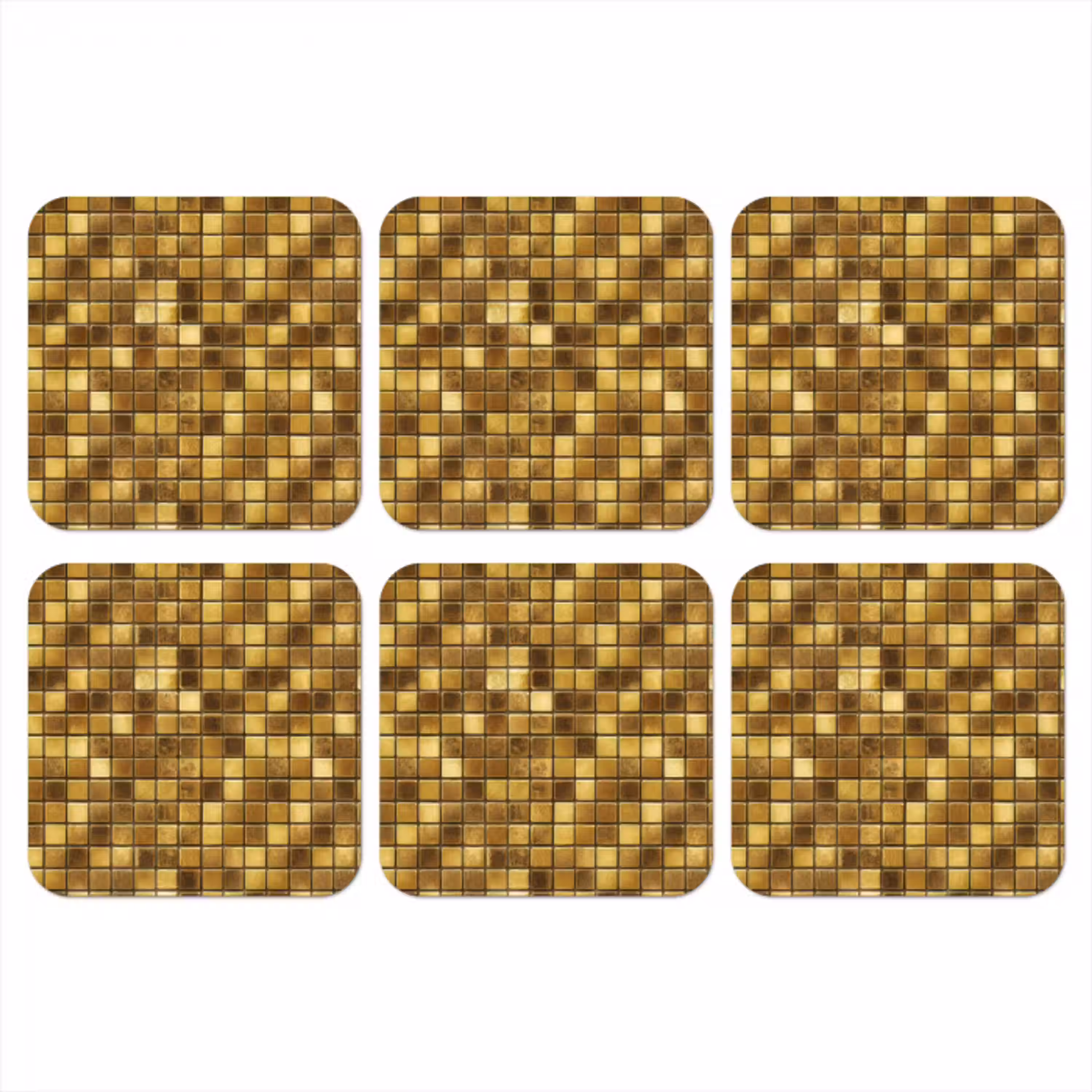 Tegels - Mozaïek - Luxe - Warm Goud onderzetter kurk middel 366 -3d