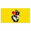 Hand - Rode cirkel - Geel Muismat XXL klein -3d_leeg
