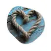 Hart - Touw - Hout - Rustiek Wandcirkel Organisch Forex 3mm klein -3d