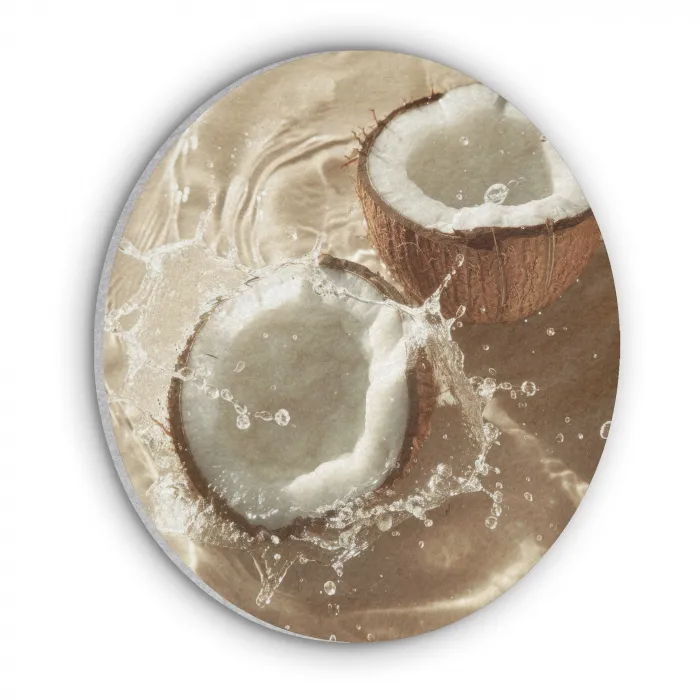 Kokosnoot - Water - Beige - Spetters Akoestische PET Vilt - Rond klein -3d