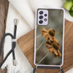 Zonnehoed - Droogbloemen - Geel - Warm Hoesje Samsung Galaxy A52 5G met koord klein -sfeer4