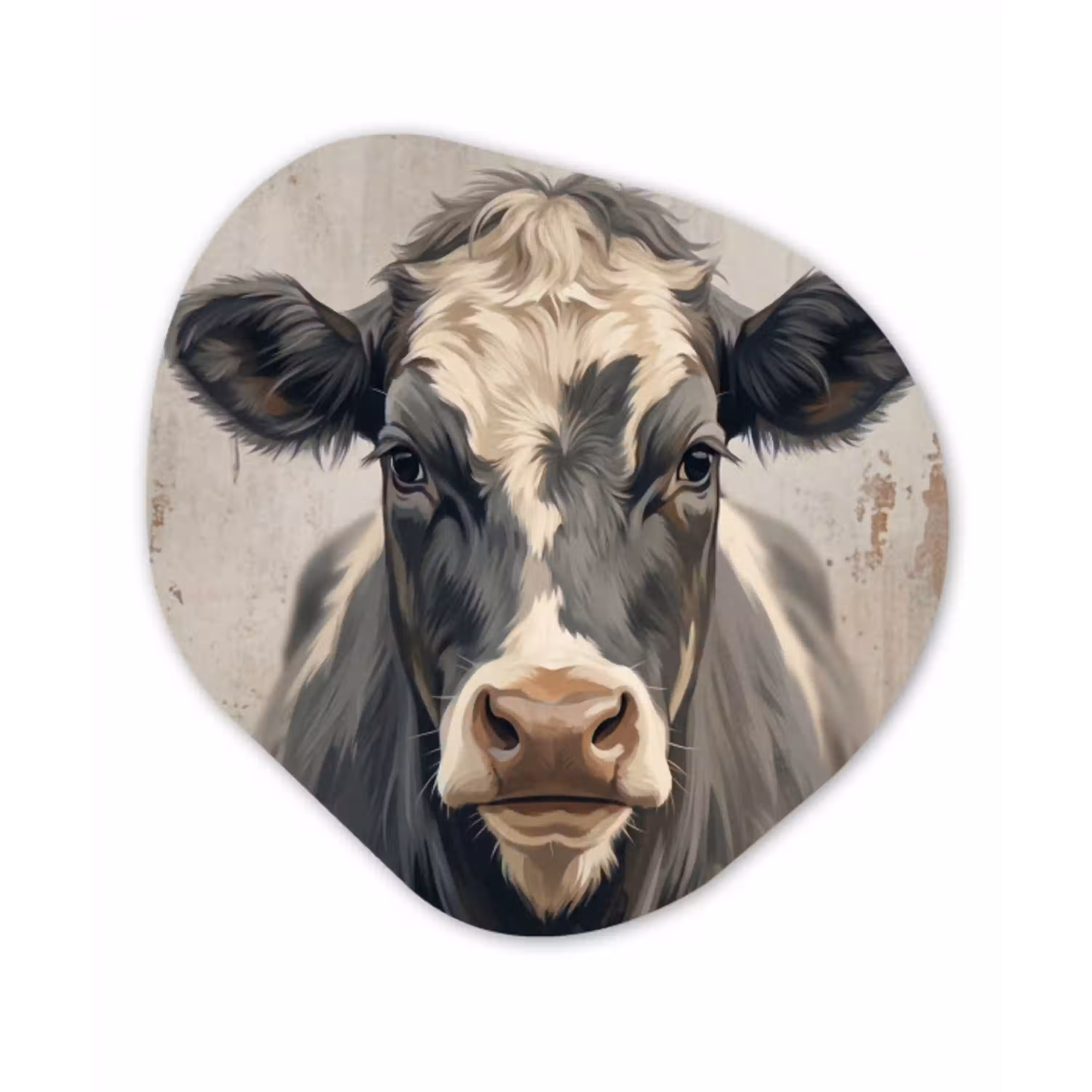 Koe - Portret - Dieren - Modern Wandcirkel Organisch Forex 3mm klein -3d
