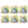 Vaas - Delftsblauw - Madeliefjes onderzetter kurk middel -3d