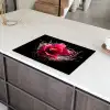 Bloemen - Roze - Water - Zwart - Botanisch - Natuur Inductie beschermer vinyl 3mm klein -sfeer8