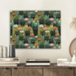 Katten - Bloemen - Kleurrijk PET vilt klein 837 -sfeer1