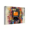 Televisie - Graffiti - Mens - Kleuren aluminium wit klein -3d