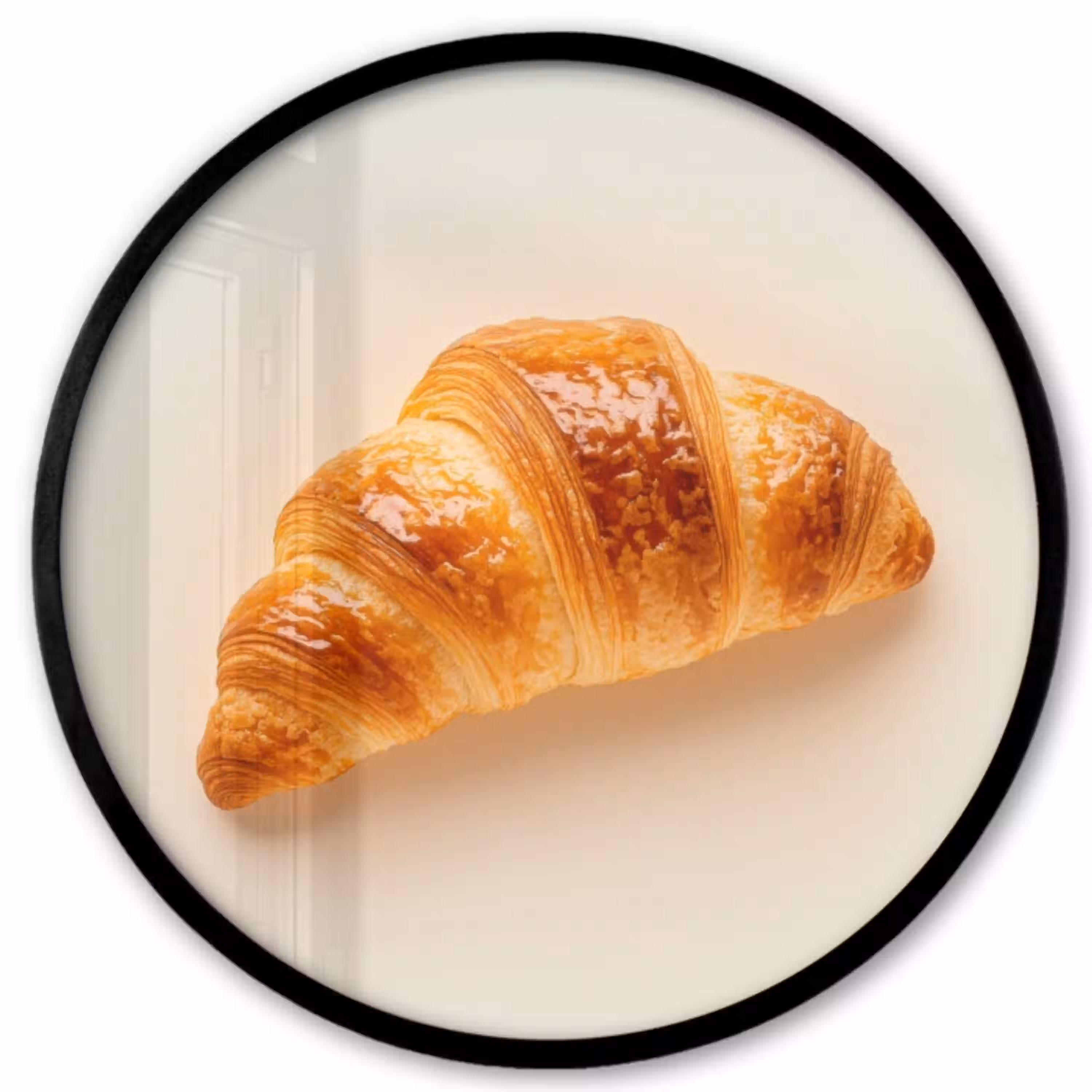 Croissant - Brood - Beige Fotolijst rond zonder passe partout klein -3d