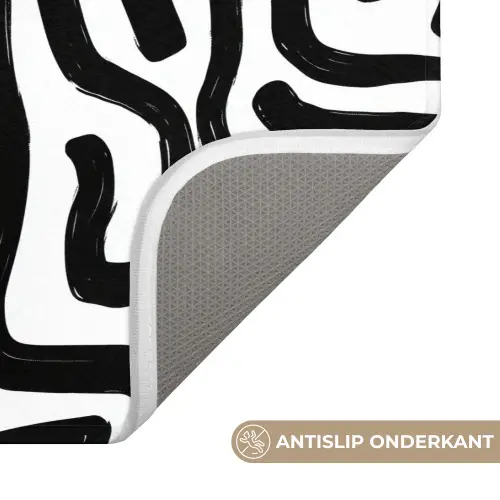 Modern - Lijnen - Zwart WCmat klein 1009 -USP_AntislipNL