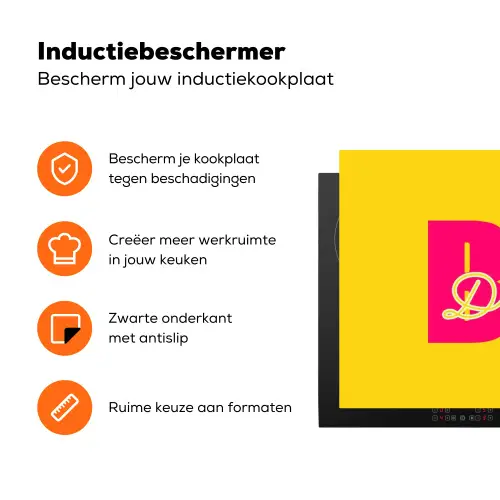 Dream big - Geel - Roze Inductie beschermer vinyl 3mm klein -zzzzzzz-td-ups