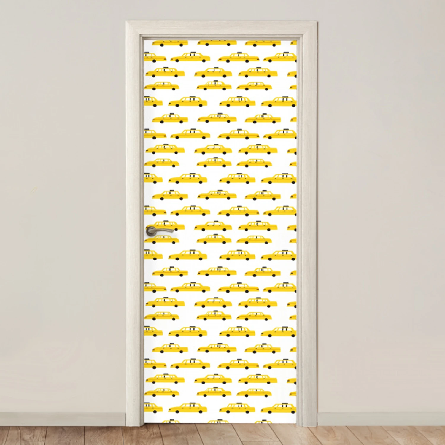 Taxi - Iconisch - Geel deurposter klein 289 -3d_beige