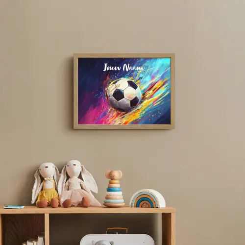 Neon - Voetbal - Kleurrijk Light Box met batterij (Wandlamp kind) middel -sfeer2_kind