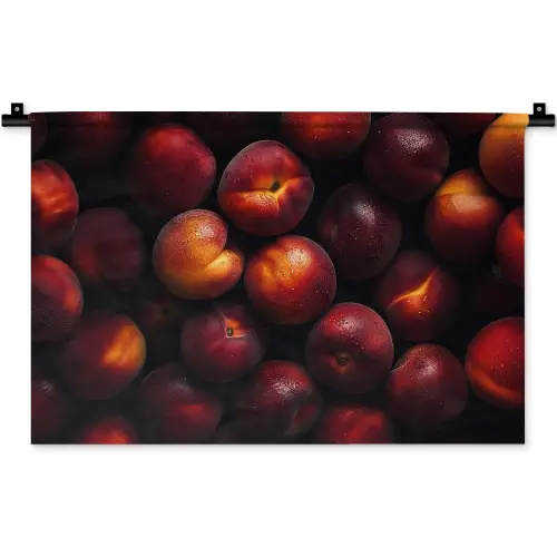 Fruit - Close up - Nectarines Wandkleed katoen klein -zz3d