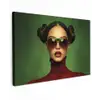 Vrouw - Groen - Bril - Aesthetic - Modern canvas 2cm klein -z3d