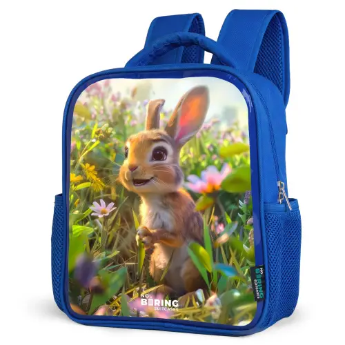 Kareltje konijn Kinderrugzak - Blauw middel -schuin
