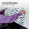 Vissen - Patroon - Blauw - Wit Inductie beschemer met haakjes klein 777 -ky-ophangen-nl