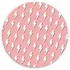Patroon - Wit - Bliksem - Roze Wandcirkel plexiglas klein 852 -3d