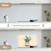Coffee - Blik - Minimalistisch - Bloemen keuken achterwand spatscherm klein -voor_na_NL