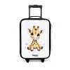 Giraffe met roze kauwgombal Kinderkoffer - Zwart klein -3d