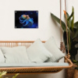 Octopus - Stippen - Blauw - Zee tuinposter los doek klein -sfeer7