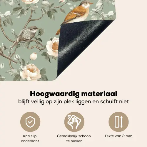 Roze - Vogels - Kleurrijk Inductie beschemer met haakjes klein 777 -ky-onderkant-nl