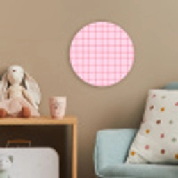 Raster - Patroon - Roze Wandcirkel kunststof plaat 5mm dik klein 188 -tsfeer1_kind