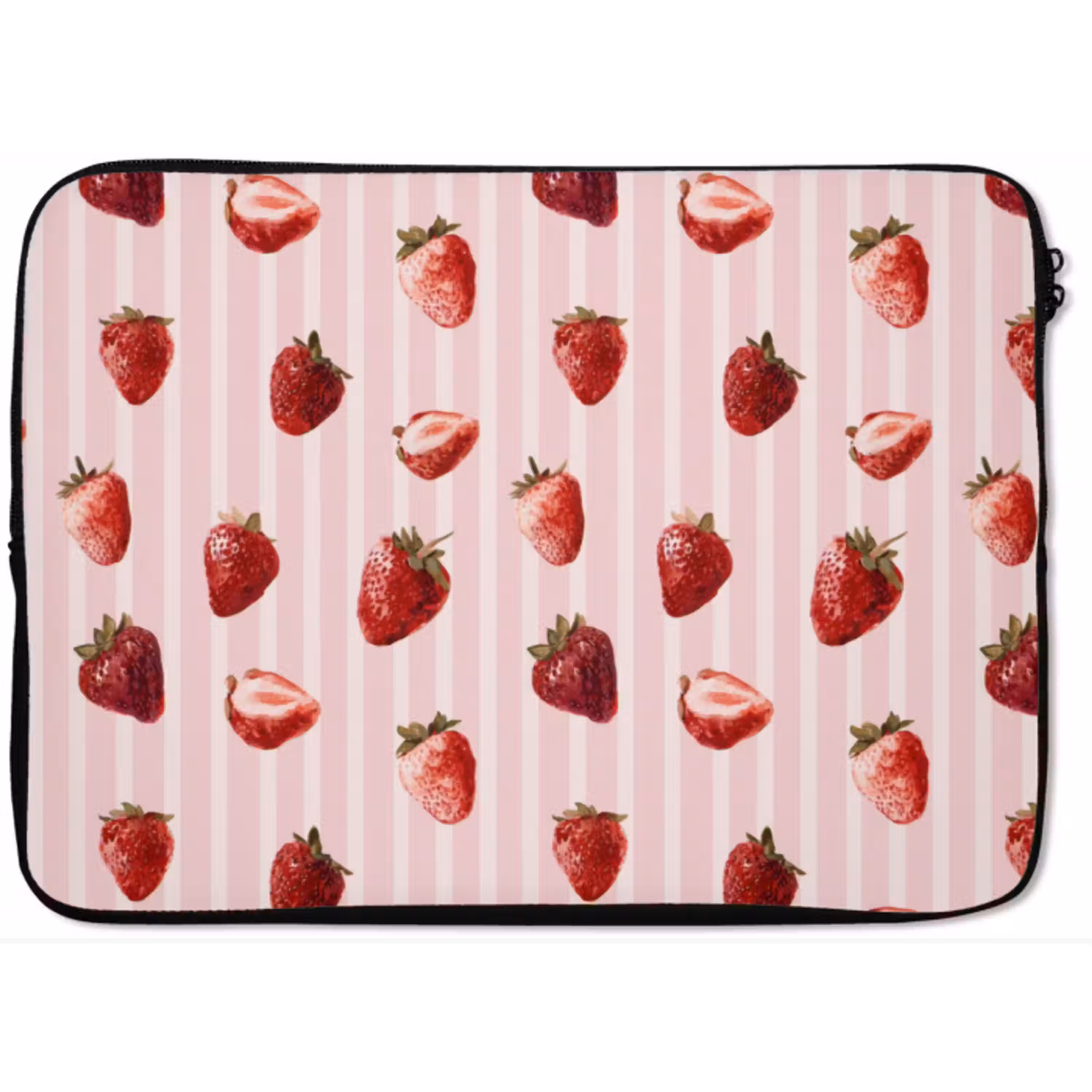 Strepen - Aardbei - Roze laptophoes neopreen klein 279 -zkaufland3dotto