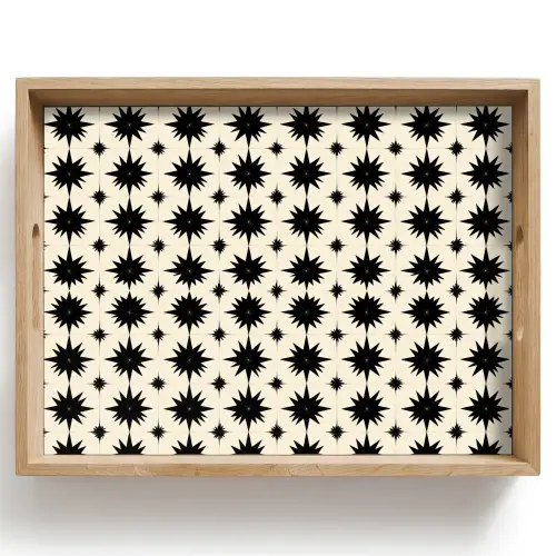 Stervormen - Geometrisch - Zwart Dienblad Rechthoek middel 911 -z3d_shopping