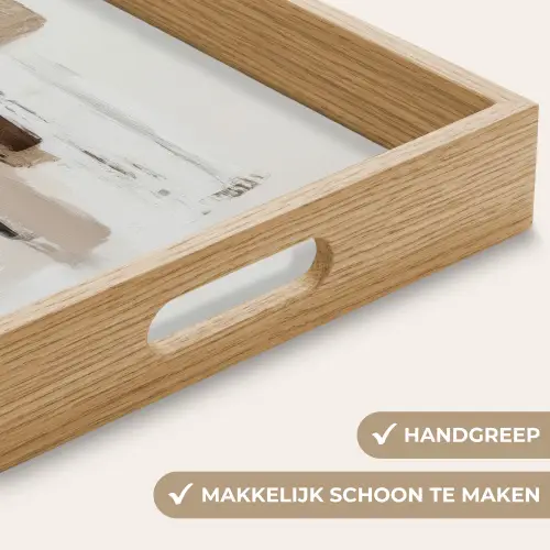 Penseelstreken - Balans - Beige - Bruin Dienblad Rechthoek middel -USP_HandgreepNL