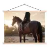 Harmonie - Ruiter - Zon textielposter latten blank klein -3d