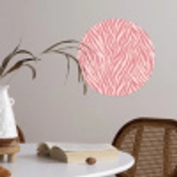 Zebra - Print - Roze Wandcirkel behangsticker klein 186 -sfeer3