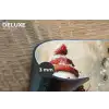 Sneeuwpop - Winter - Sneeuw - Beige Placemat vinyl groot -closeup