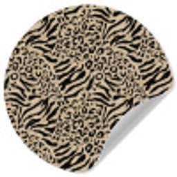 Giraf - Zebra - Motief - Bruin Wandcirkel behangsticker klein 186 -3d