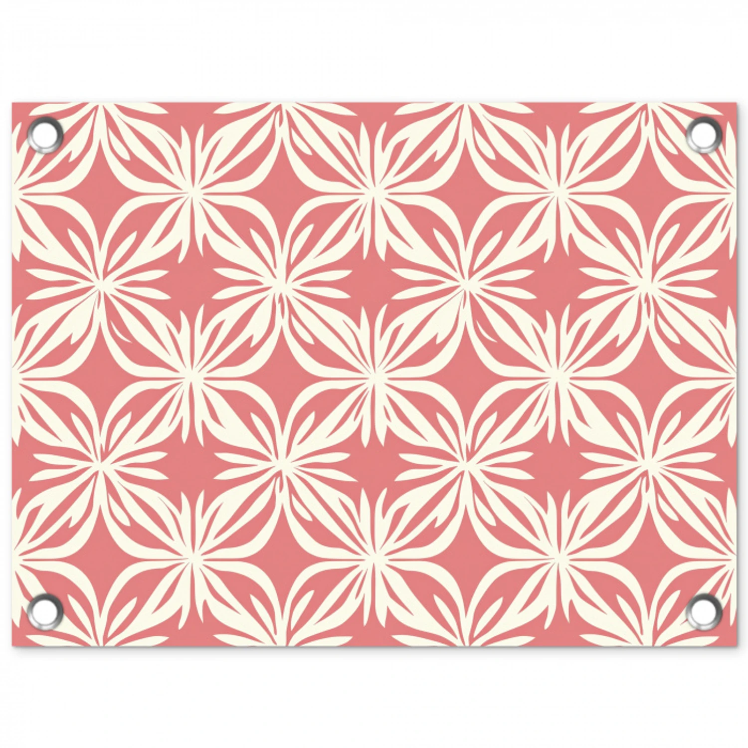 Roze - Bloemenmotief - Wit - Modern tuinposter los doek klein 239 -3d