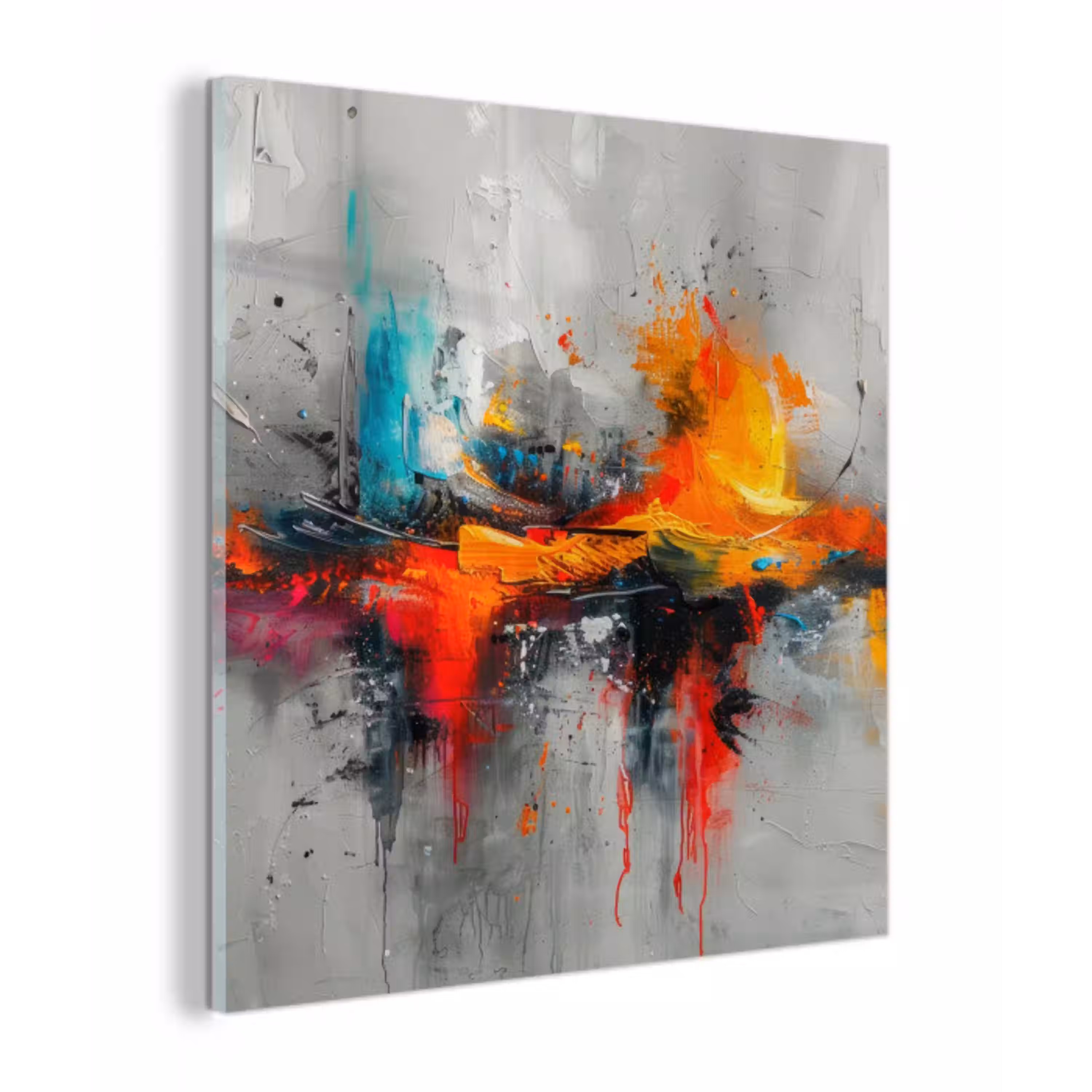 Modern - Oranje - Grijs - Kunst plexiglas 5mm klein -z3d