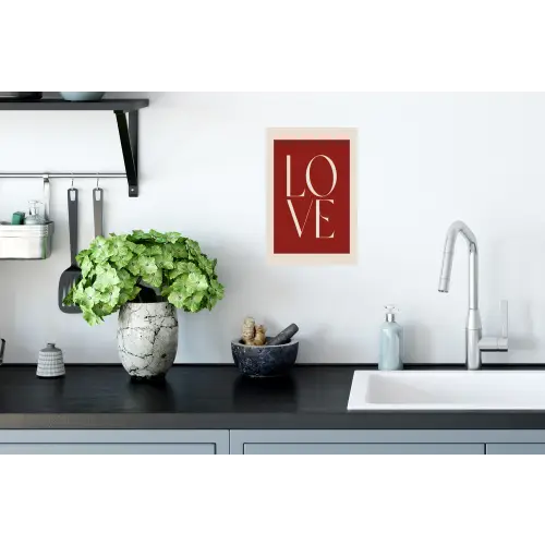 Love - Rood - Minimalistisch Muursticker klein -keuken
