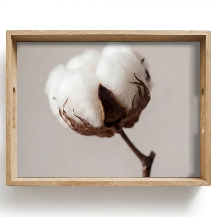 Katoenbol - Minimalistisch - Wit Dienblad Rechthoek middel -z3d_shopping