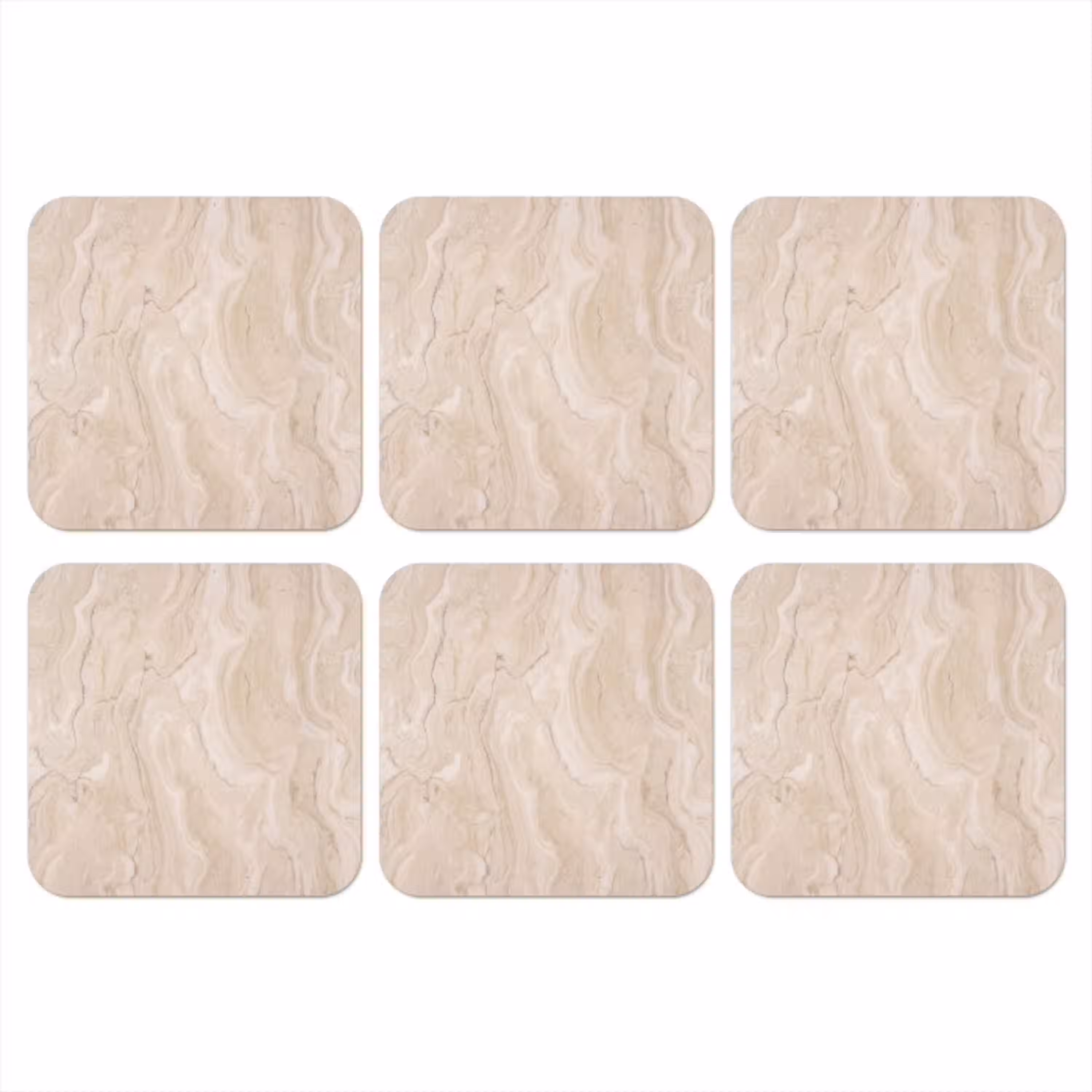 Marmer - Patroon - Beige - Steen - Abstract onderzetter kurk middel -3d