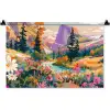 Rivier - Vallei vol bloemen - Levendig Wandkleed katoen klein -zz3d