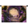 Poort - Paars - Bloemen Wandkleed katoen klein -zz3d