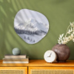 Berg - Sneeuw - Winter - Natuur - Wit Wandcirkel Organisch Forex 3mm klein -sfeer2