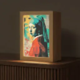 Klassiek - Pareloorbel - Streetartstijl - Kleurrijk Light Box met kabel (Tafellamp) klein -z3d_website