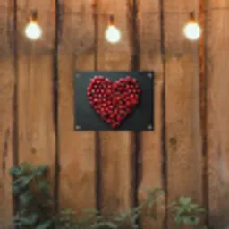 Kersen - Hart - Rood - Zwart tuinposter los doek klein -sfeer1