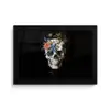 Bloemen - Schedel - Kleurrijk fotolijst zwart zonder passe partout klein -3d