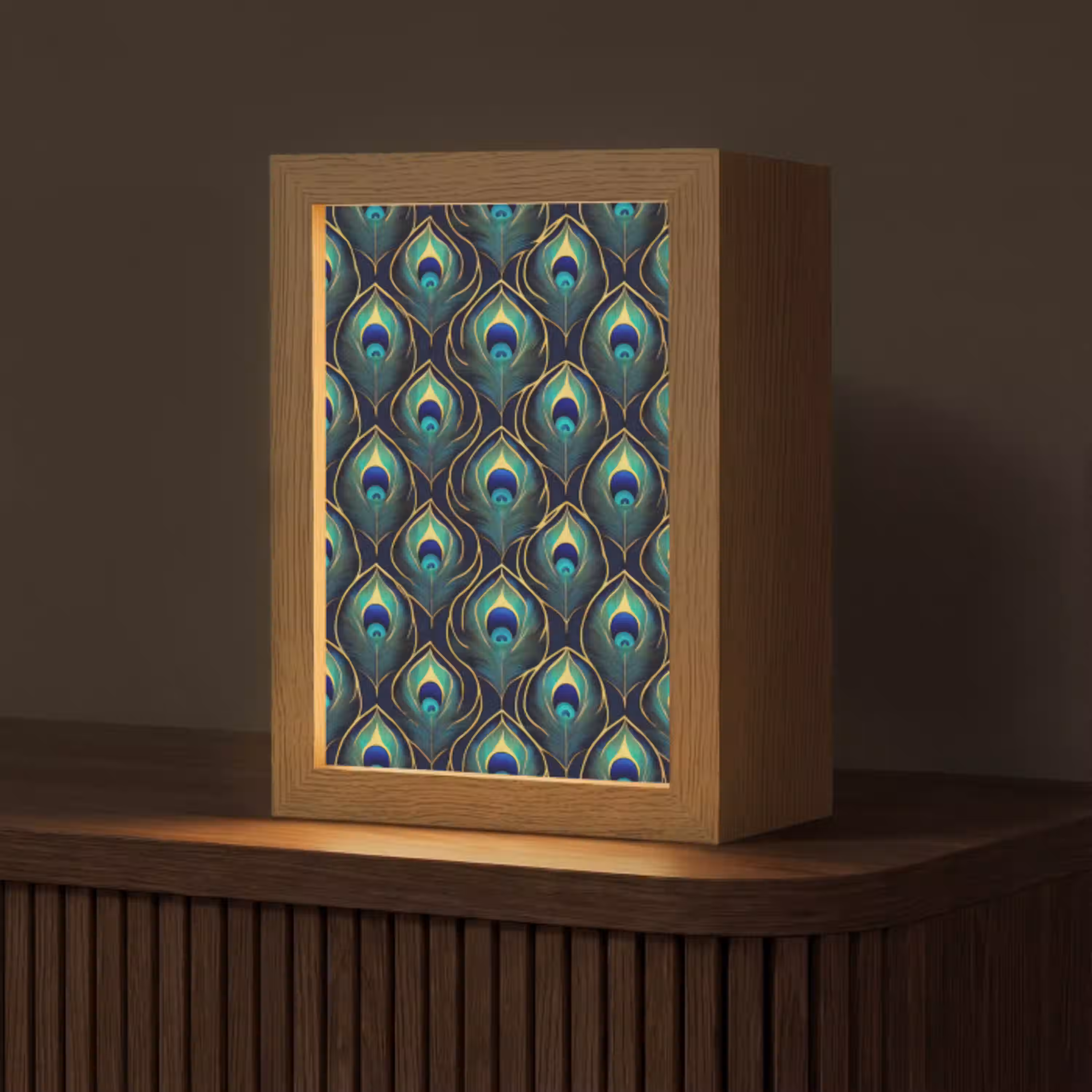 Pauw - Veren - Groen Light Box met kabel (Tafellamp) klein 925 -z3d_website