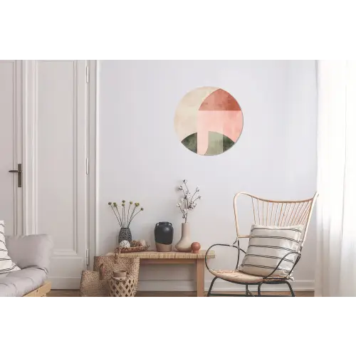 Cirkel - Abstract - Roze Wandcirkel aluminium klein -woonkamer