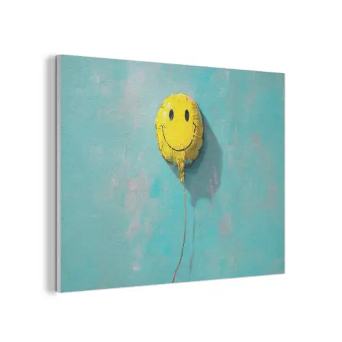 Ballon - Geel - Smiley PET vilt klein -3d