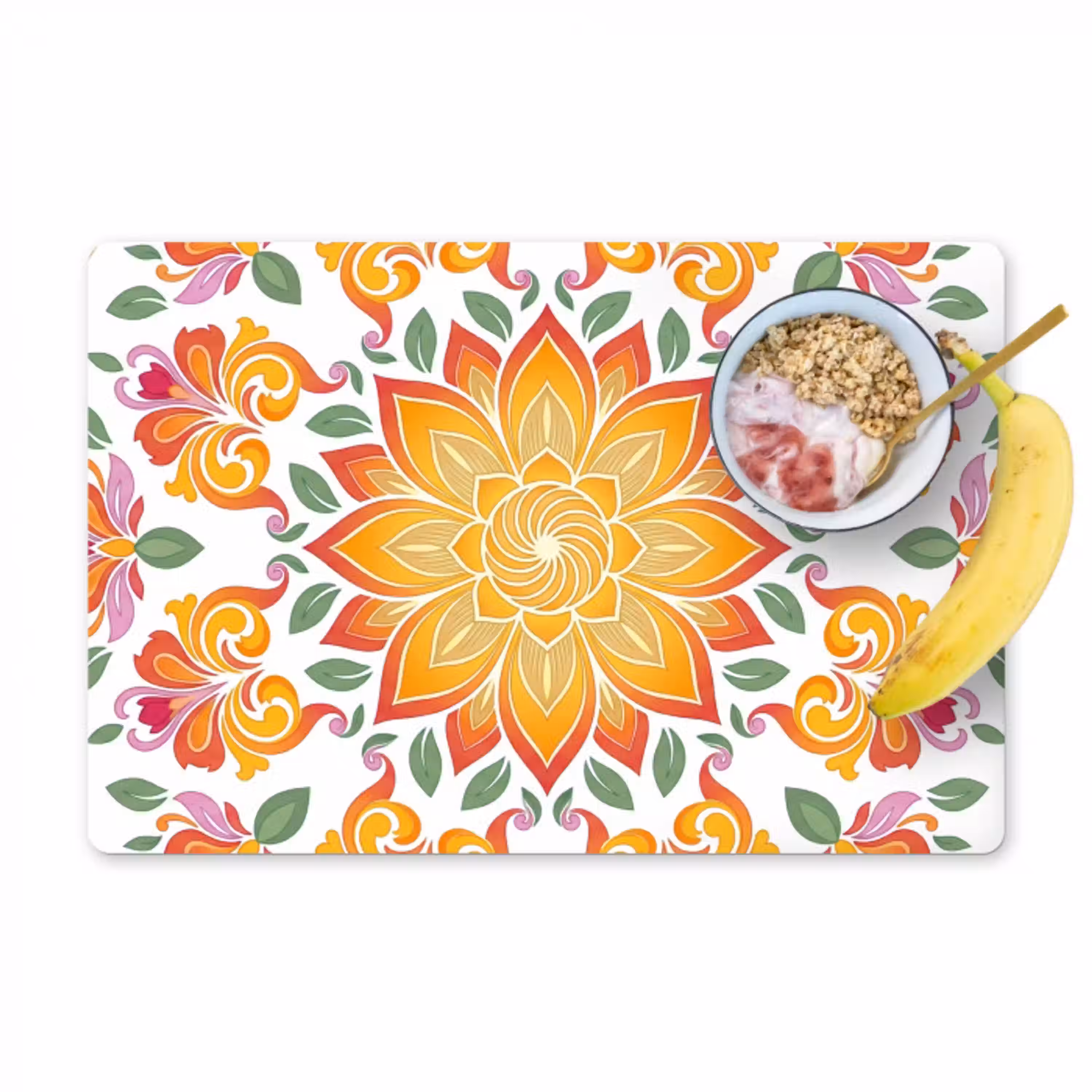 Mandala - Bloemen - Decoratie - Kleurrijk - Abstract Placemat vinyl groot -zzzproduct_Kitchenyeah-website