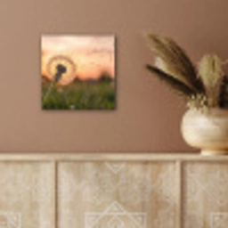 Paardenbloem - Zonsondergang - Veld aluminium wit klein -sfeer4