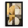Abstract - Goud - Grijs - Vormen - Geometrisch fotolijst zwart zonder passe partout klein -3d
